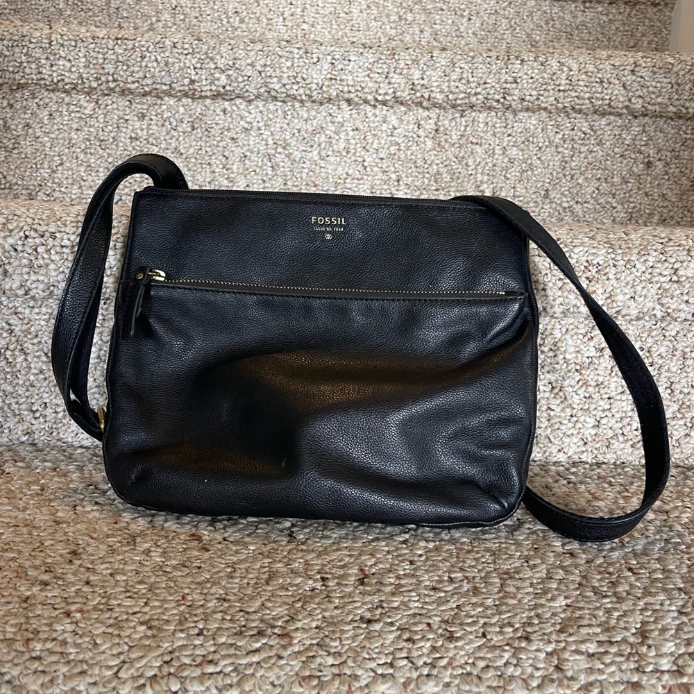 Black Leather Fossil Crossbody